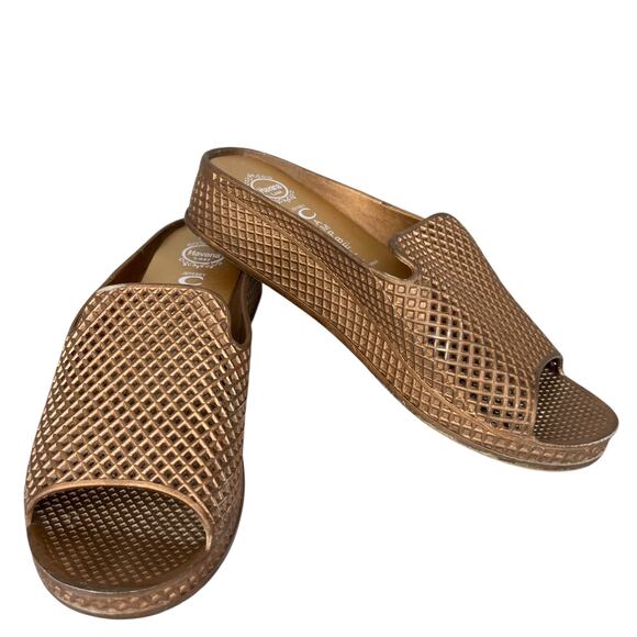 Jeffrey Campbell Gold Bronze Havana Last Fling Jelly Sandals 10 - Picture 10 of 10